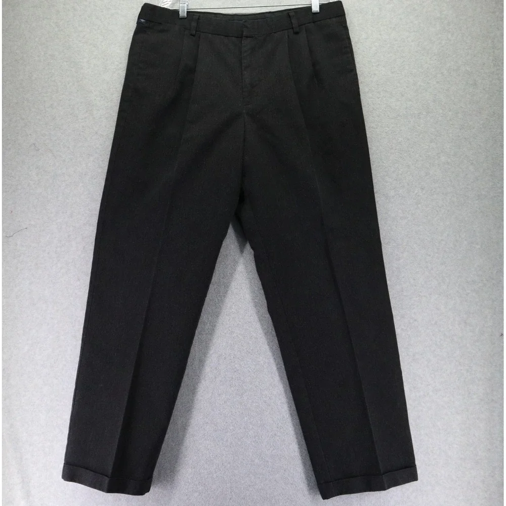 Dockers‎ Pants Mens 38x34 Stain Defender Khaki Business Cuffed Pleated Dark Gray